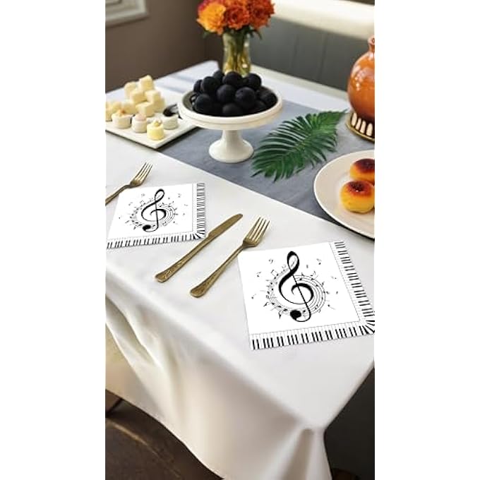 MUSIC NOTE PAPER NAPKINS SET40 PCS LUNCHEON DINNER DECORATIVE DISPOSABLE NAPKIN FOR PARTY SUPPLIES - Image 3